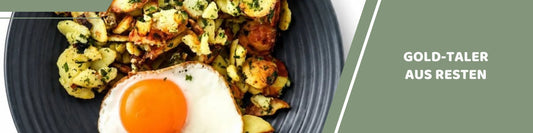 Mealomat Blogbanner: Gold-Taler Bratkartoffeln aus Resten