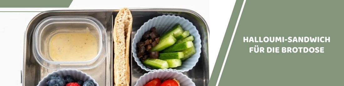Mealomat Blogbanner: Halloumi-Sandwich für die Brotdose