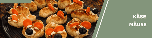Käsemäuse aus Blätterteig: 4 Farben Snack für die Brotdose