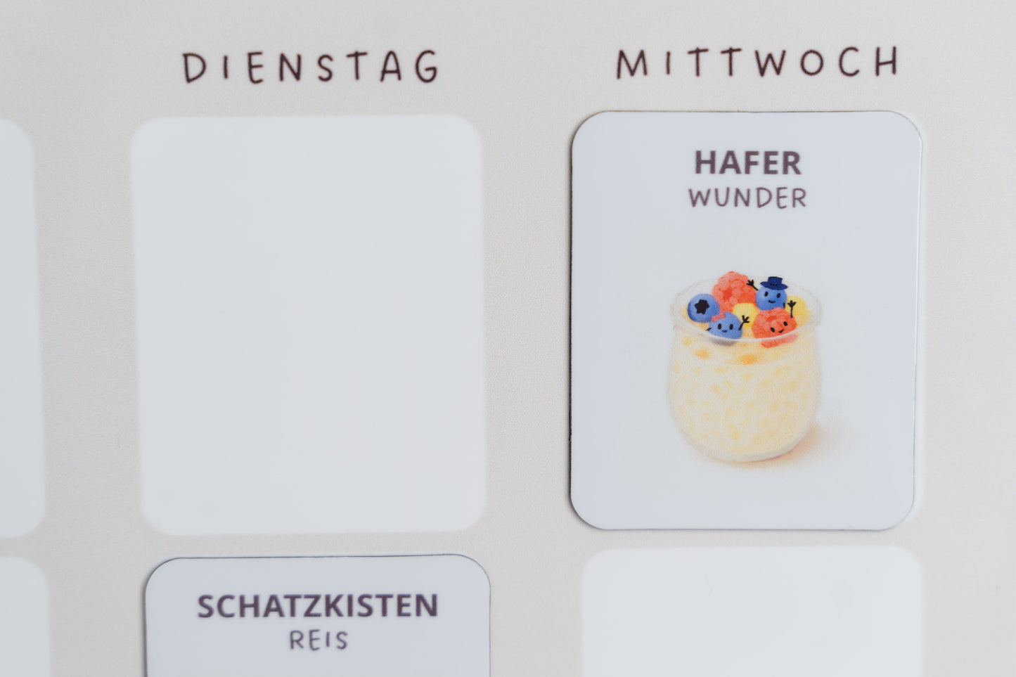 Mealomat Rezepttafel Haferwunder – magnetisches Zubehör für den Wochenplaner und gesunde Vielfalt.